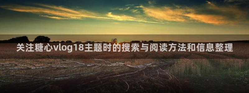糖心视频app下载:关注糖心vlog18主题时的搜索与阅读方法和信息整理